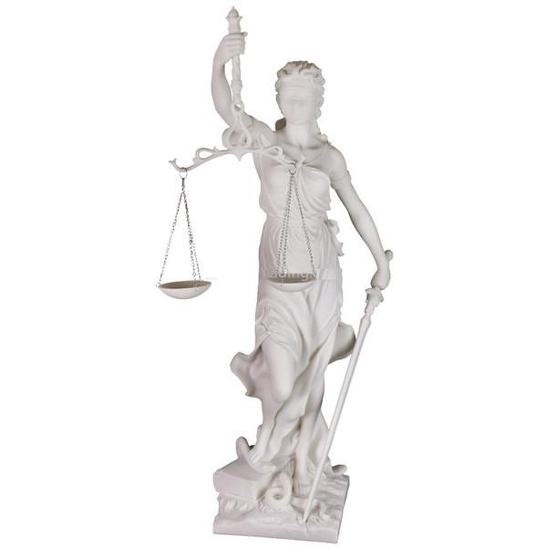 Blind Justice Lady Justice Statue White 29.5" High